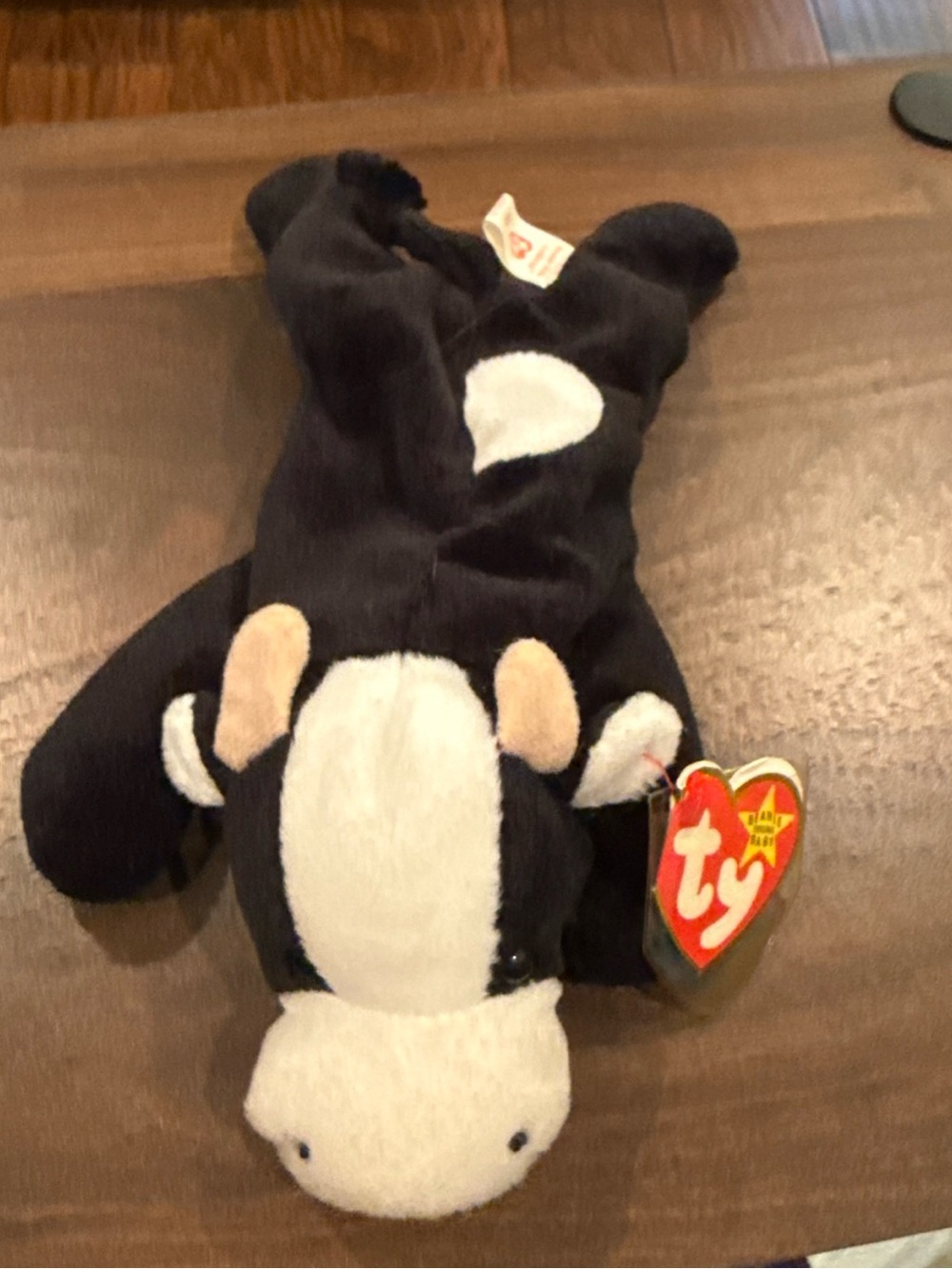 Vintage Ty Beanie Baby Daisy the Cow Black White With Tags 1993